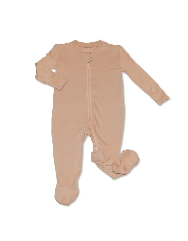 Silkberry Bamboo 2-Way Footed Zipper Sleeper, Maple Sugar