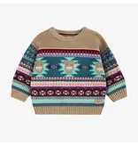 Souris Mini Beige/Blue Toddler Knit Sweater