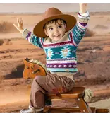 Souris Mini Beige/Blue Toddler Knit Sweater