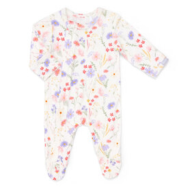 Flowers Footed Sleeper, Cream