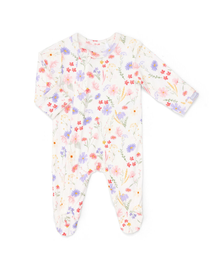 Flowers Footed Sleeper, Cream