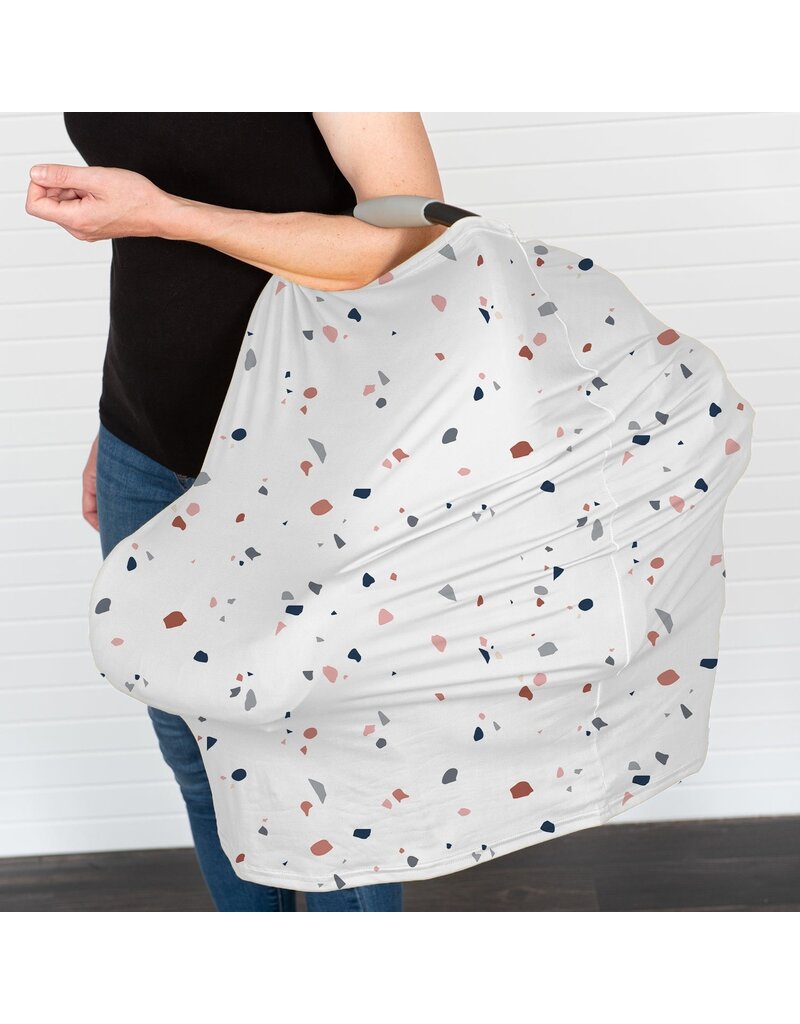 La Petite Ourse 3-in-1 Car Seat Cover/Nursing Scarf/Cart Cover - Terrazzo