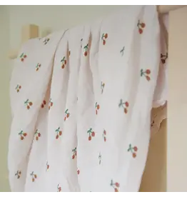 La Petite Ourse Swaddle Blanket - Cherries