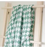 La Petite Ourse Swaddle Blanket - Green Checks