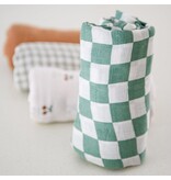 La Petite Ourse Swaddle Blanket - Green Checks