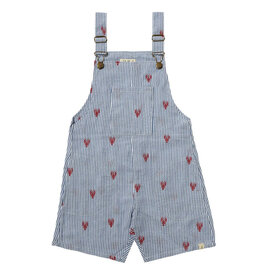 Me & Henry Galleon Woven Baby Overalls Lobster