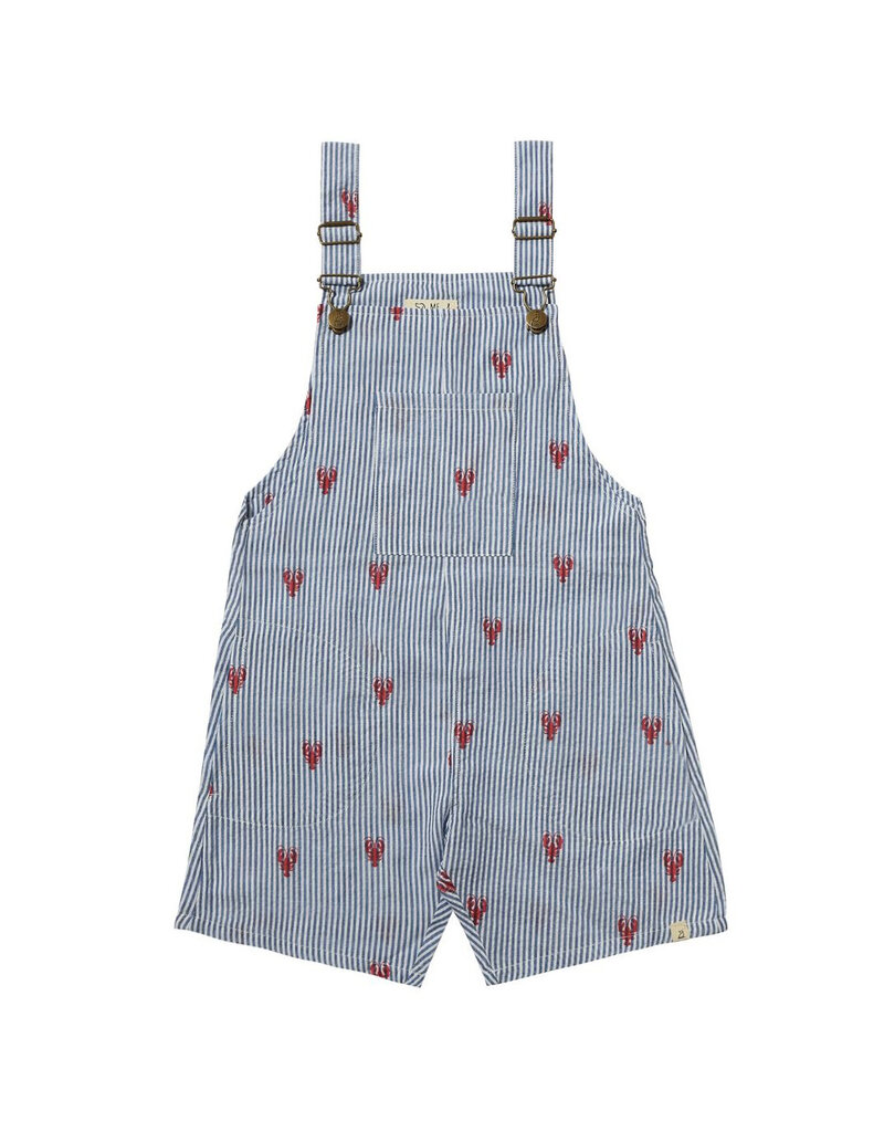 Me & Henry Galleon Woven Baby Overalls Lobster