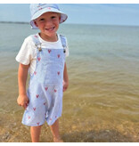 Me & Henry Galleon Woven Baby Overalls Lobster