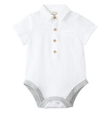 Me & Henry Helford Onesie, White Seersucker