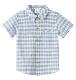 Me & Henry Newport Woven Shirt, Blue/White Plaid