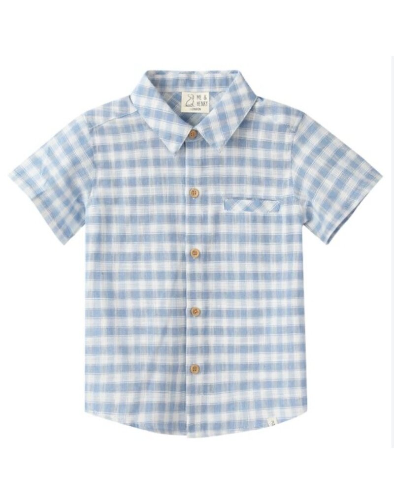 Me & Henry Newport Woven Shirt, Blue/White Plaid
