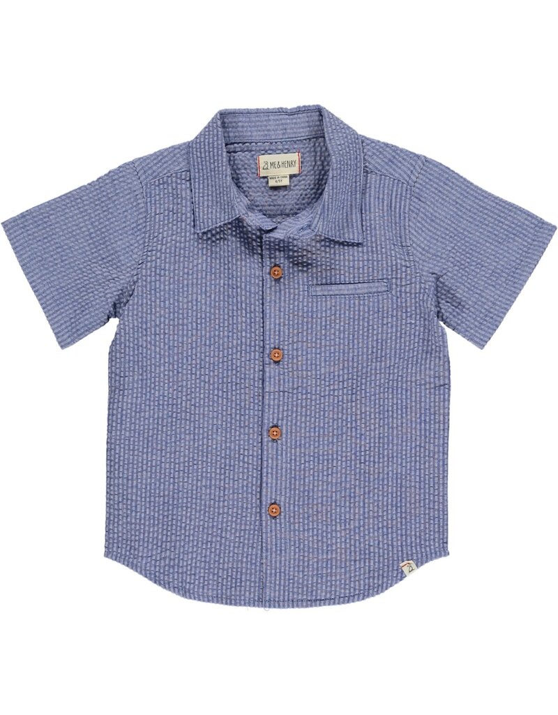 Me & Henry Newport Woven Shirt, Navy Seersucker