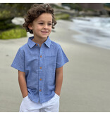 Me & Henry Newport Woven Shirt, Navy Seersucker