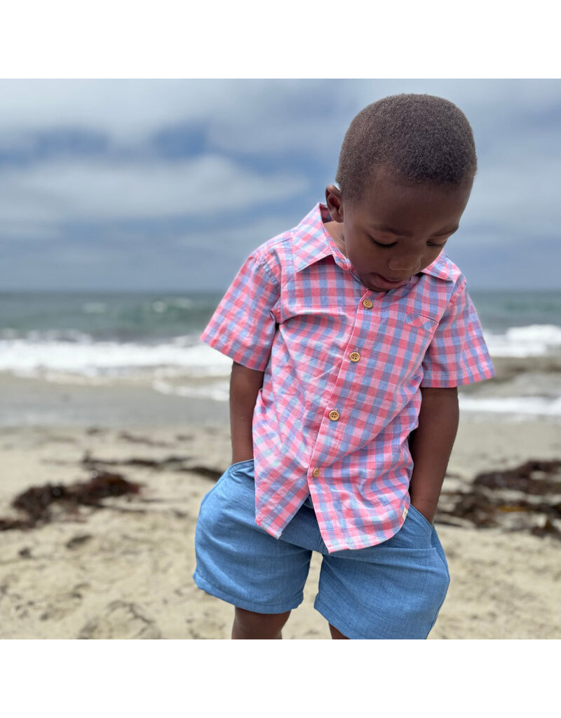 Me & Henry Newport Woven Shirt, Red/Blue Plaid