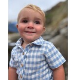 Me & Henry Plaid Helford Onesie, Blue/White