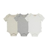 Me & Henry Walty Onesie 3pk, White/Grey/Charcoal