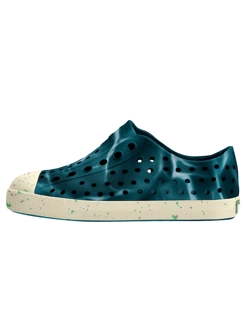 Native Jefferson Bloom Shoes, Oasis Blue/White Speckle/Deep Sea Blue