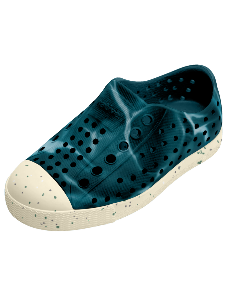 Native Jefferson Bloom Shoes, Oasis Blue/White Speckle/Deep Sea Blue