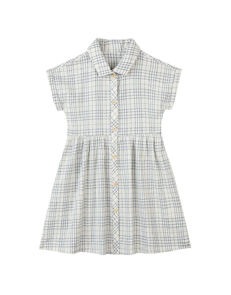 Vignette Heather Blue Plaid Seersucker Dress