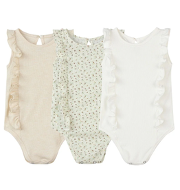 Vignette Lark Onesie 3pk (White/Floral/Tan)
