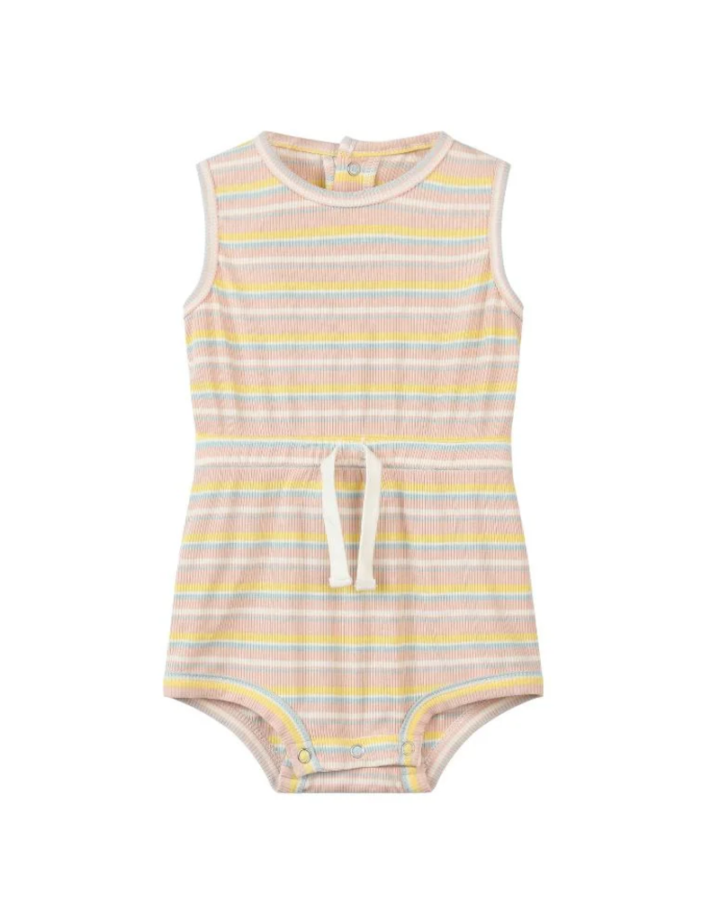 Vignette Maisie Pink Stripe Bubble Romper