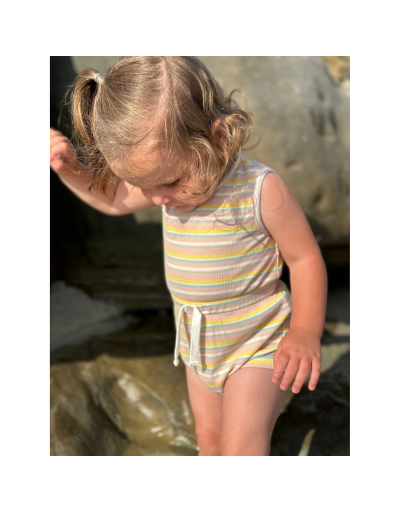 Vignette Maisie Pink Stripe Bubble Romper