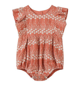Vignette Miranda Terracotta Embroidered Bubble Romper