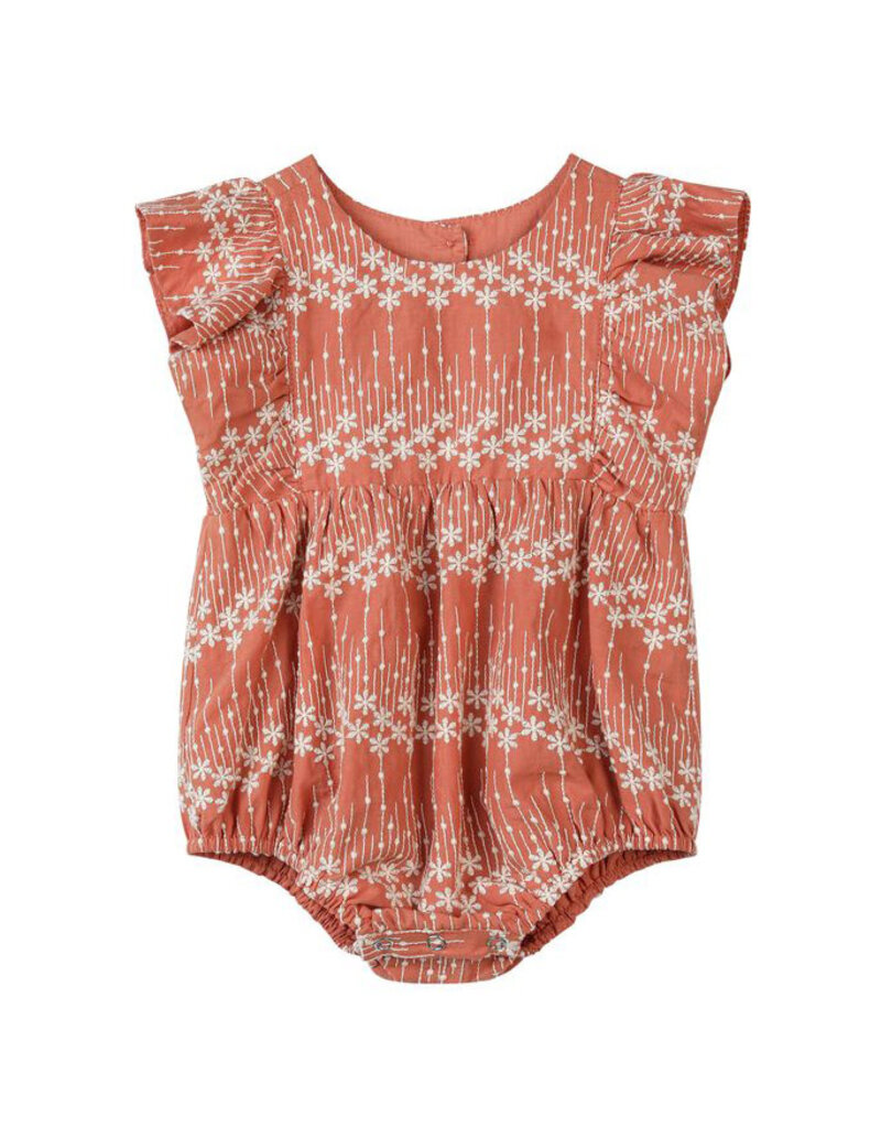Vignette Miranda Terracotta Embroidered Bubble Romper