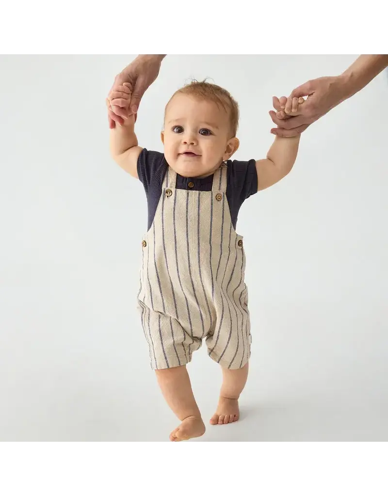 Baby Overalls, White/Pepper