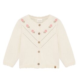 Floral Button Cardigan, Vanilla