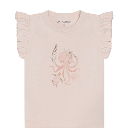 Octopus Flutter Sleeve Baby Tee, Peach