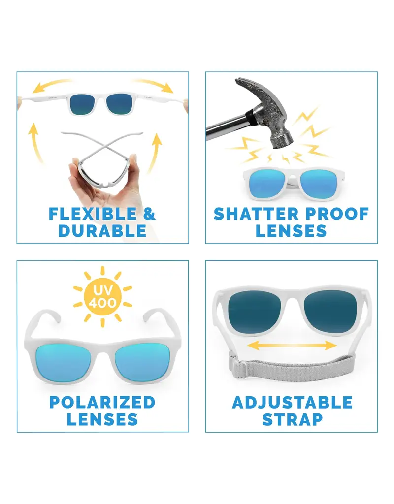 Jan and Jul White Urban Xplorer Polarized Sunglasses