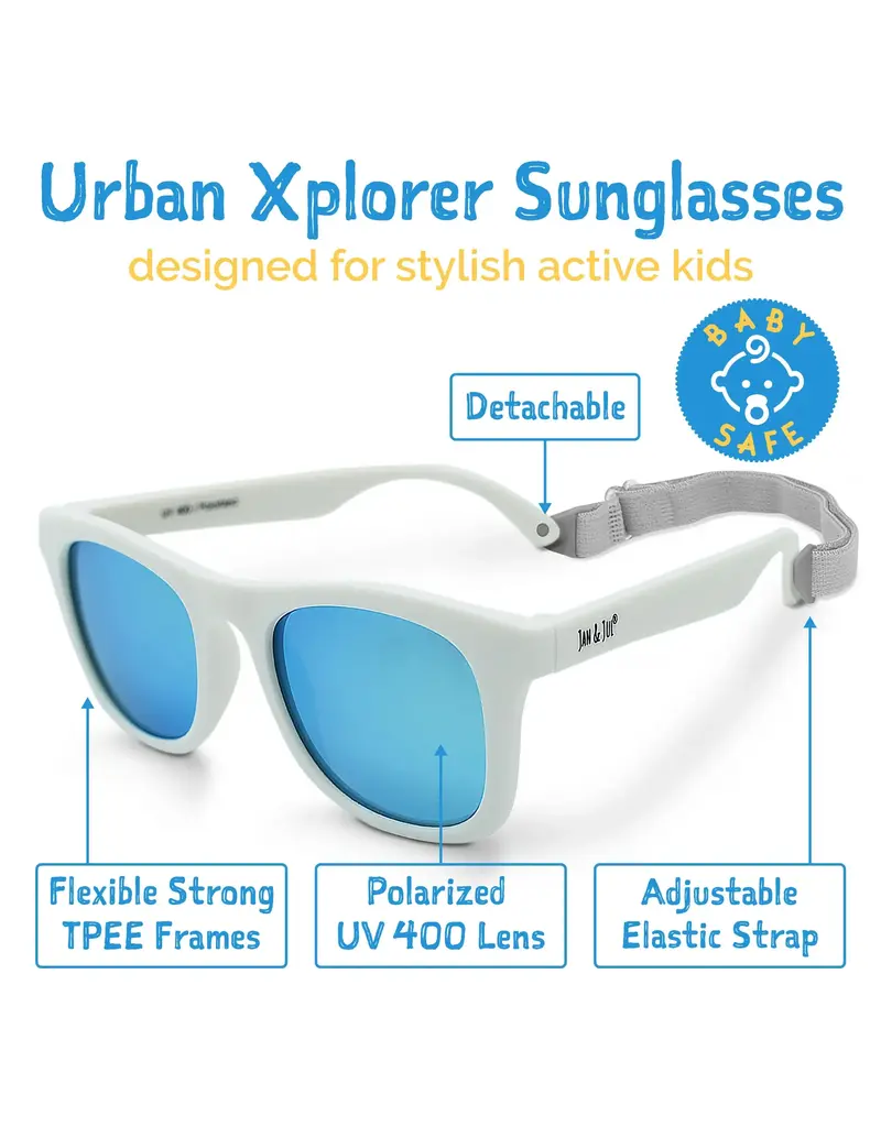 Jan and Jul White Urban Xplorer Polarized Sunglasses