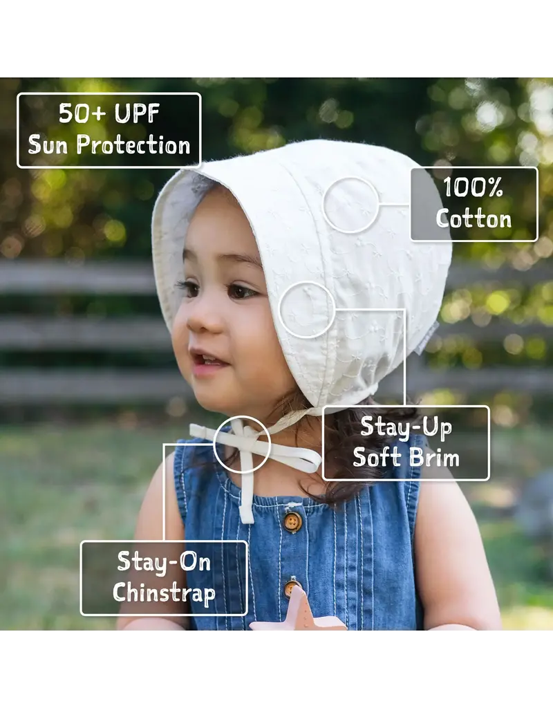 Jan and Jul White Eyelet Baby Bonnet