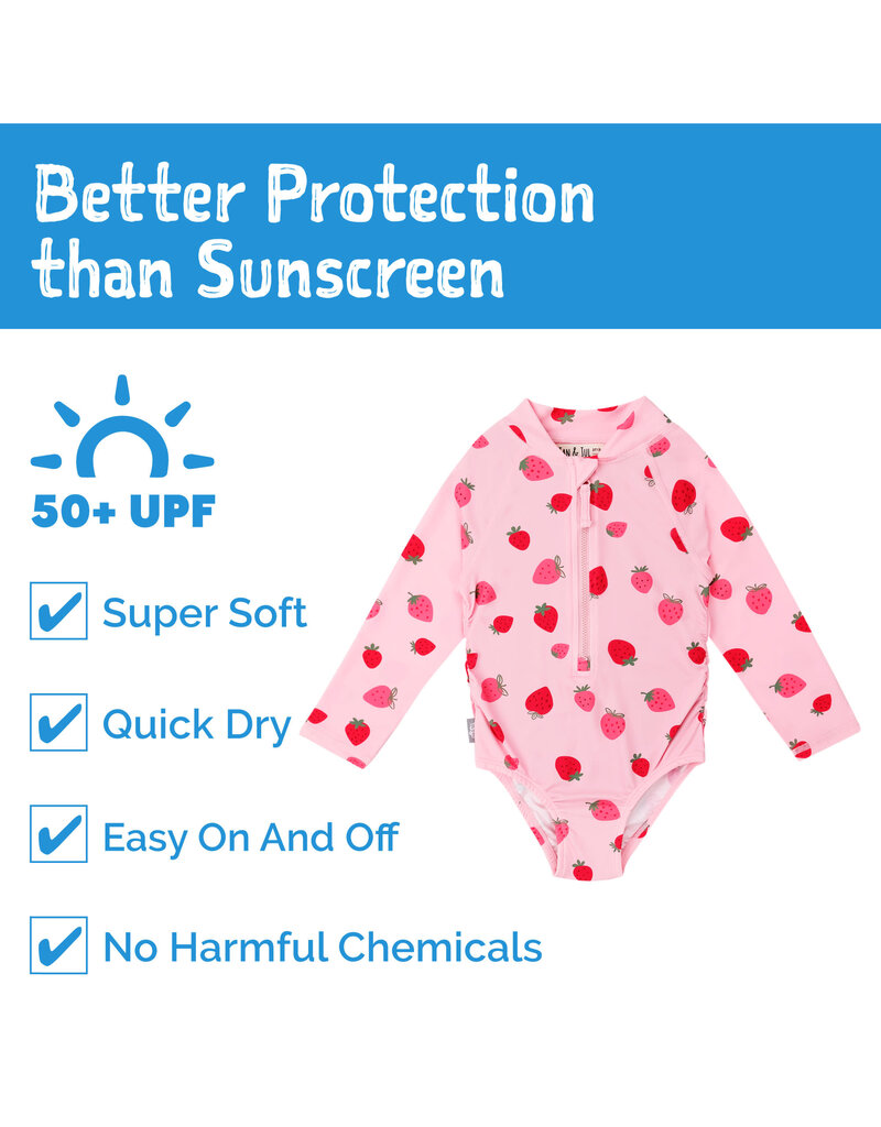 Jan and Jul Pink Strawberry 1-pc UV Swimsuit
