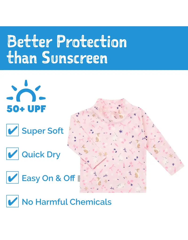 Jan and Jul Bunny Flowers LS UV Top