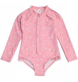 Flower LS UV Swimsuit - Blush