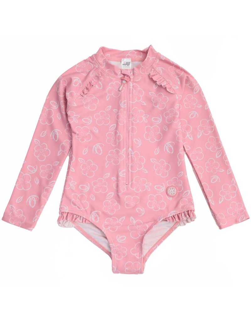 Flower LS UV Swimsuit - Blush