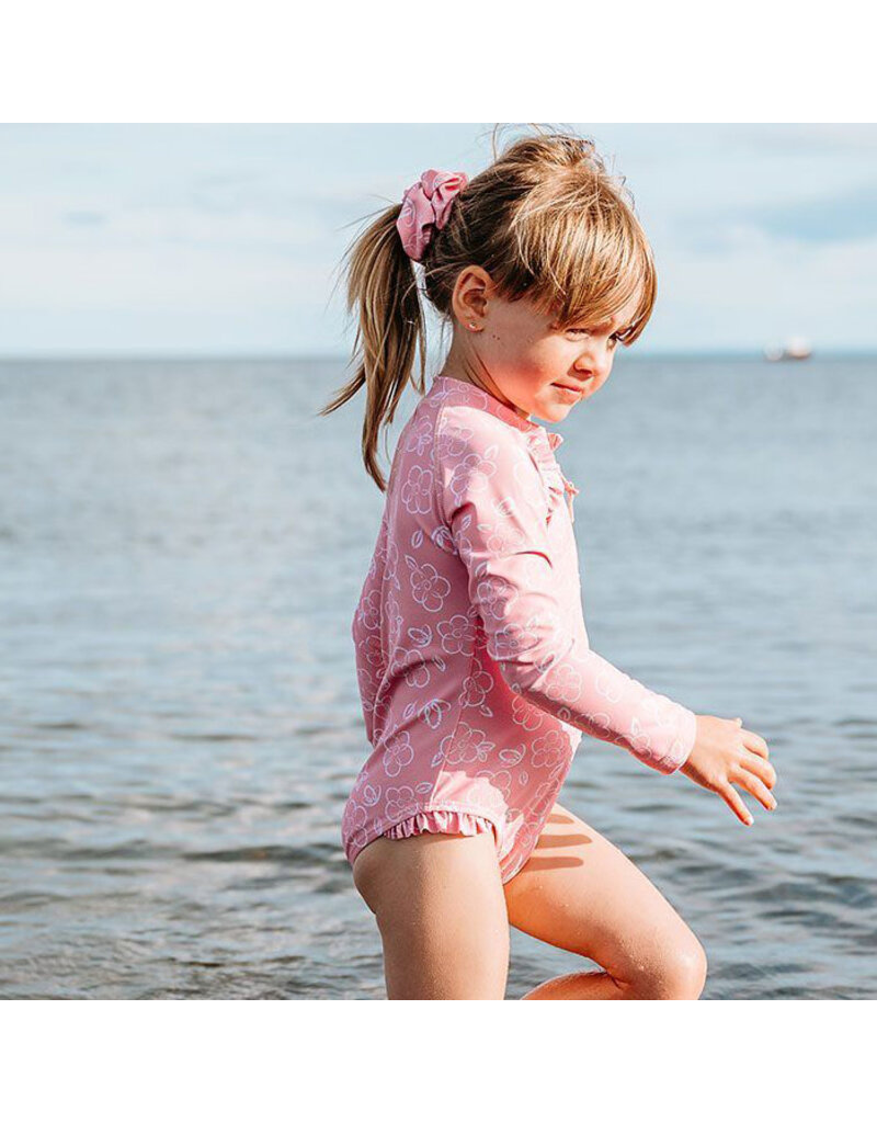 Flower LS UV Swimsuit - Blush