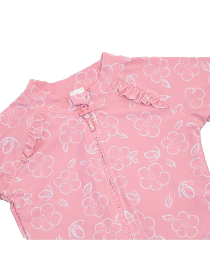 Flower LS UV Swimsuit - Blush