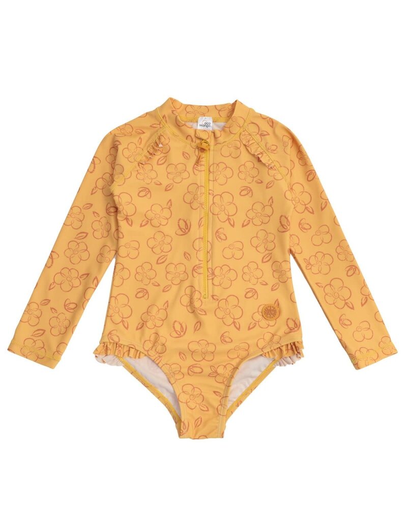 Flower LS UV Swimsuit - Mango