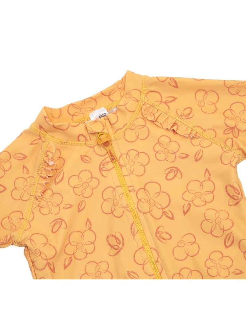 Flower LS UV Swimsuit - Mango