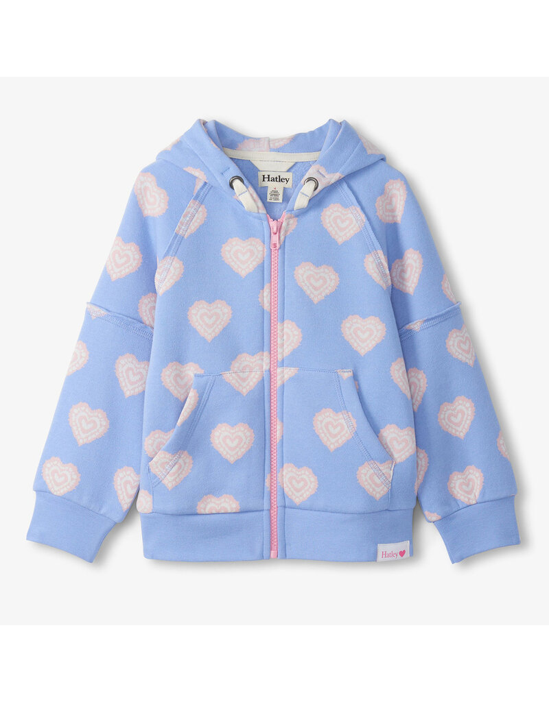 Hatley Heart Burst Raw Edge Hoodie