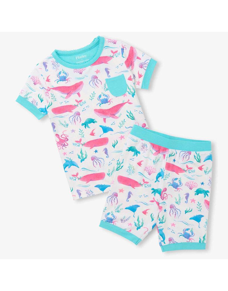 Hatley Painted Sealife Bamboo Short Pajama Set