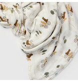Loulou Lollipop Bears on Bikes Bamboo Swaddle