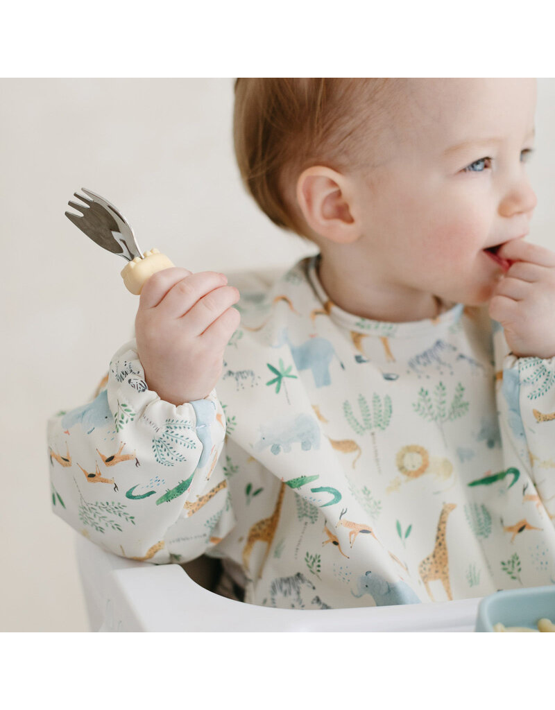 Loulou Lollipop Long Sleeve Waterproof Bib - Safari