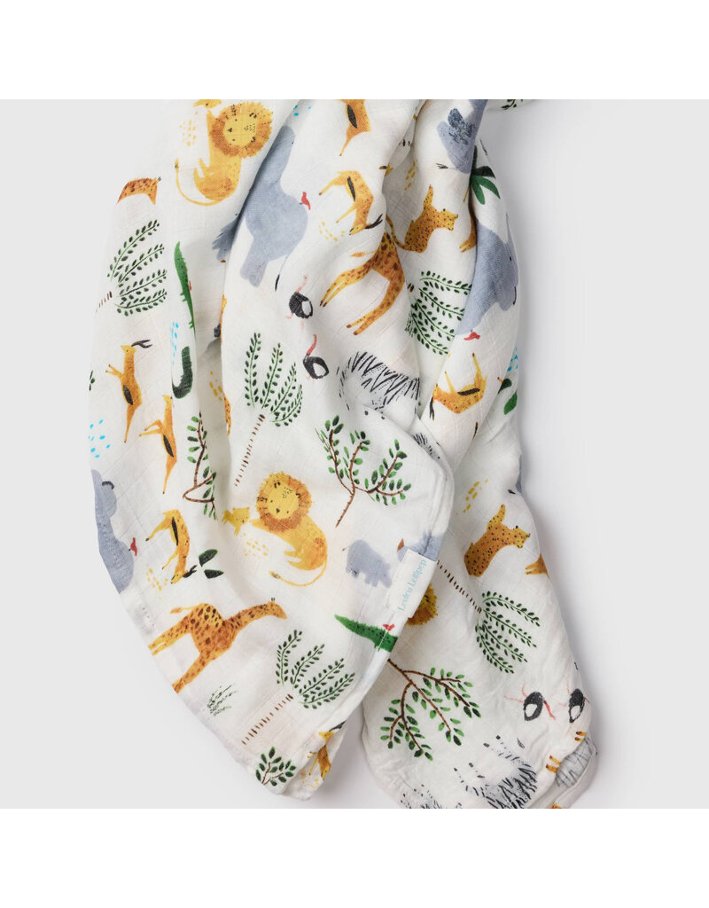 Loulou Lollipop Safari Jungle Bamboo Swaddle