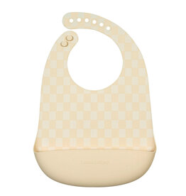 Loulou Lollipop Silicone Bib - Natural Checkerboard