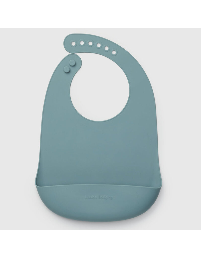 Loulou Lollipop Silicone Bib - Slate