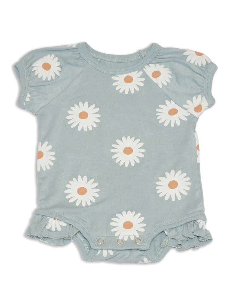 Silkberry Bamboo SS Ruffle Onesie, Daisy